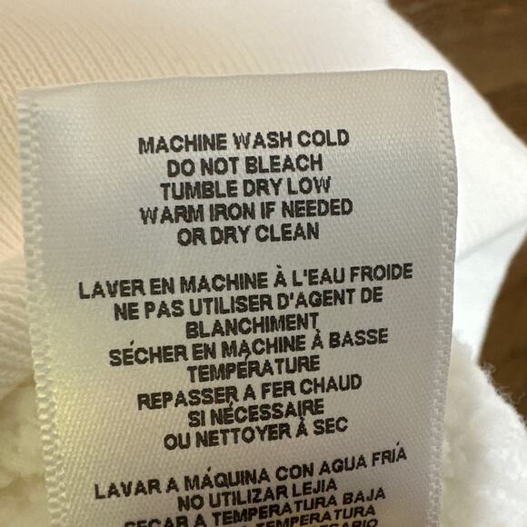 RE/DONE 70's Half Zip Sweatshirt in Off White Size Medium NWOT - Picture 10 of 10